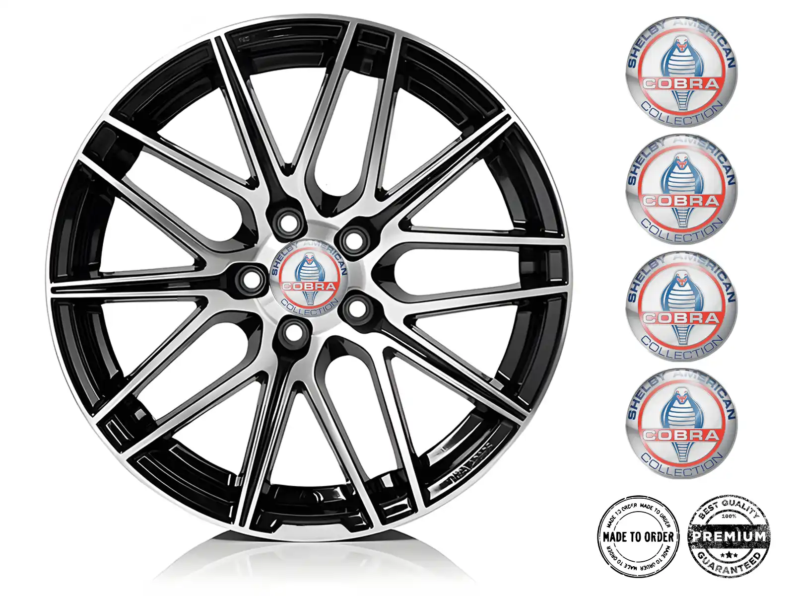 Shelby Felgenaufkleber Version Stilvolles gewölbtes Design
